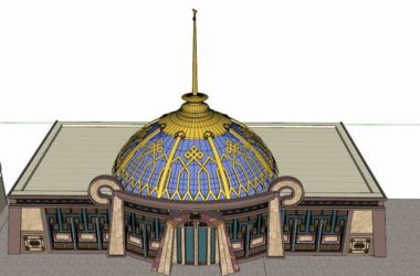 SketchUp Business Model: Multi-Story Ethnic Restaurant in a Classic Commercial Style-BIM WORLD