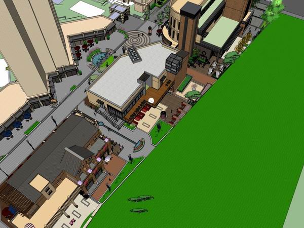 SketchUp Business Model: Multi-Story Classical Style Commercial Building