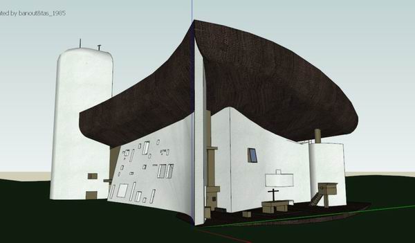 SketchUp Cultural Model: Modern Multi-Story Church Architecture