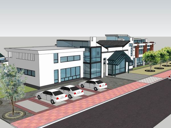 SketchUp Business Model: Modern Multi-Story Entertainment Club and Commercial Space