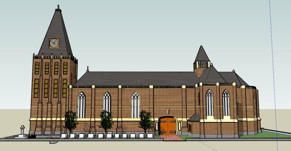 Multi-Story Gothic Church Model | Classical Cultural Architecture in SketchUp