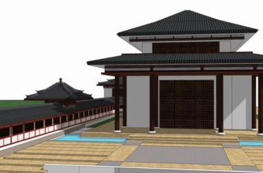 SketchUp Model of a Multi-Story Chinese-Style Convention and Exhibition Center with Partial Block Views-BIM WORLD