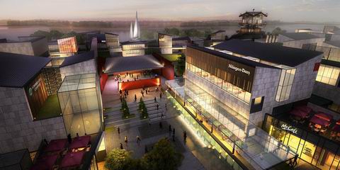 SketchUp Business Model: Modern Multi-Story Commercial Street Design