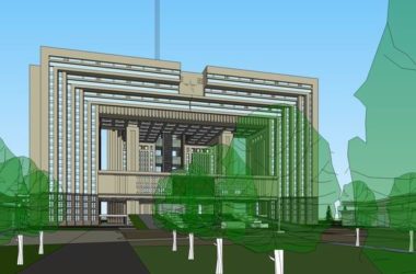 Modern High-Rise Office Building Model in SketchUp-BIM WORLD