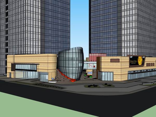 Modern High-Rise Office Building SketchUp Model for Commercial Use