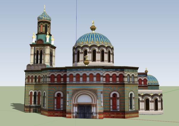 Multi-Story Eastern Orthodox Church Model | Classical Cultural Architecture in SketchUp