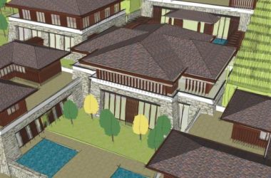 SketchUp Model of a Multi-Story Tang Dynasty Style Resort Hotel-BIM WORLD