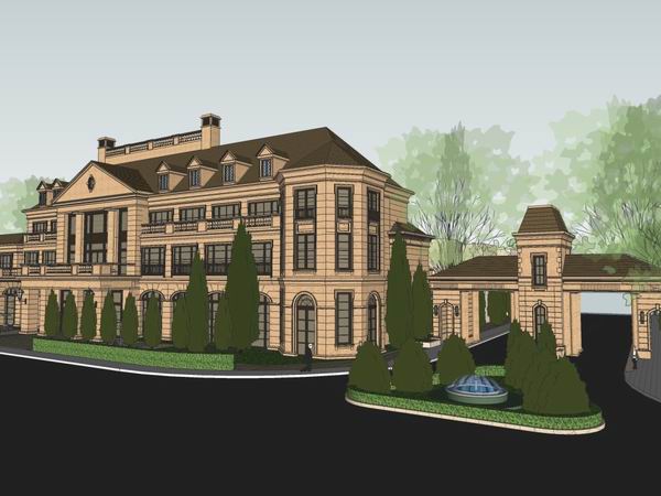 SketchUp Business Model: Multi-Story European Classical Commercial Building