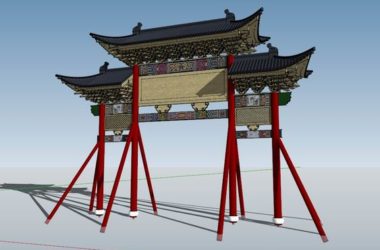 SketchUp Model of Qing Dynasty Archway | Traditional Chinese Ancient Architecture-BIM WORLD