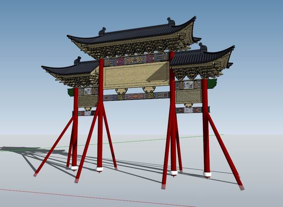 SketchUp Model of Qing Dynasty Archway | Traditional Chinese Ancient Architecture