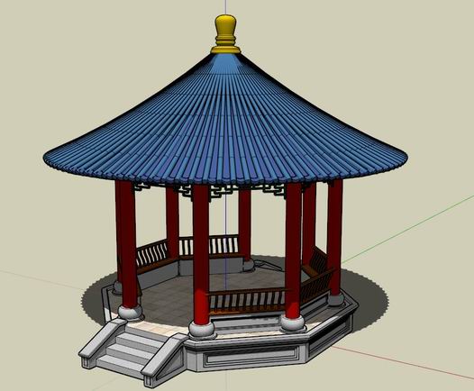 SketchUp Model: Chinese-Style Garden Pavilion Design