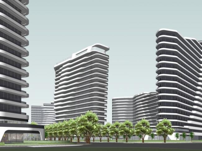 SketchUp Model of a Modern High-Rise Commercial and Residential Complex