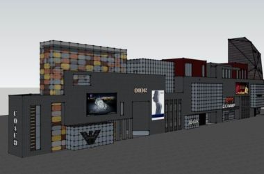 SketchUp Business Model: Modern Multi-Story Commercial Street Design-BIM WORLD
