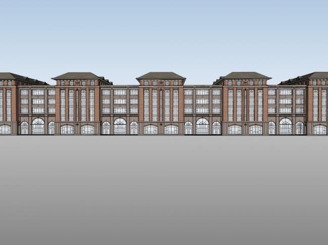 Classic Multi-Story College Campus Model in SketchUp