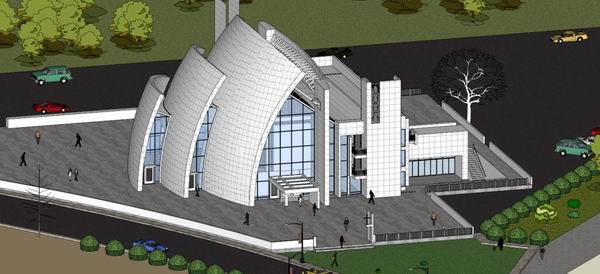 SketchUp Cultural Model: Multi-Story Millennium Church – Modern Public Architecture
