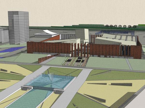 SketchUp Cultural Model: Modern Multi-Story Museum Architecture
