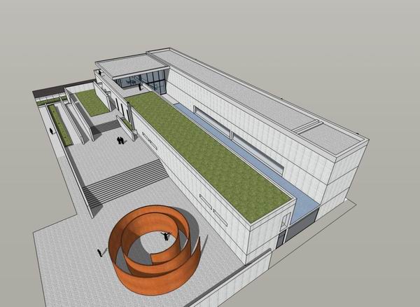 SketchUp Cultural Model: Multi-Story Pulitzer Foundation Art Museum in Modern Architectural Style