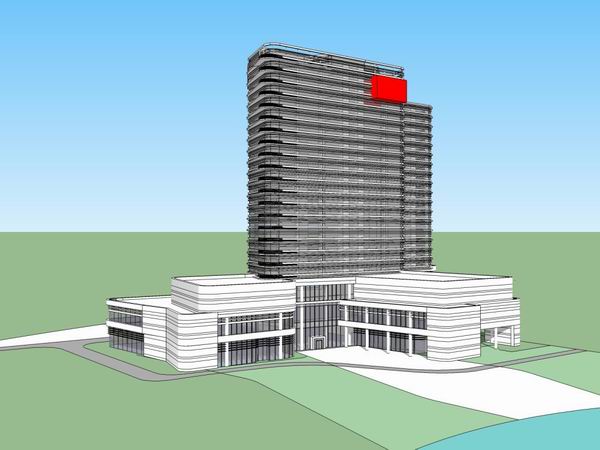 Modern High-Rise Office Building SketchUp Model