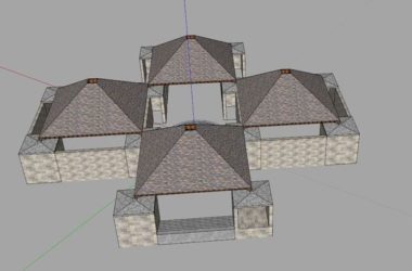 Classical Public Bathroom Sketch Model for Public Buildings in SketchUp-BIM WORLD