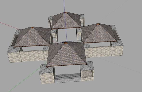 Classical Public Bathroom Sketch Model for Public Buildings in SketchUp