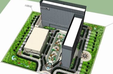 Modern High-Rise Office Building SketchUp Model for Commercial Use-BIM WORLD