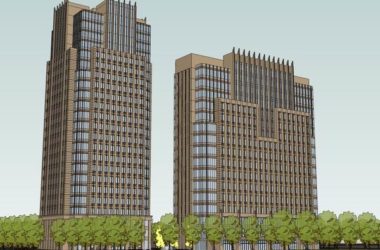 SketchUp Office Model | High-Rise Classical Style Office Building-BIM WORLD