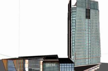 Modern High-Rise Office Building Model in SketchUp-BIM WORLD