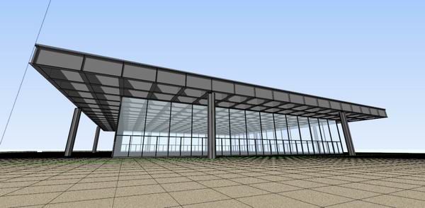 SketchUp Cultural Model: Modern Multi-Story Berlin Art Museum Design