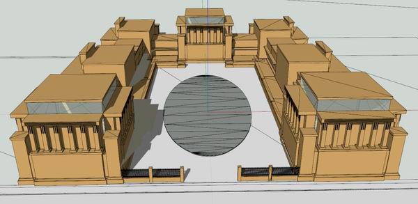SketchUp Cultural Model: Multi-Story Classical Church Architecture