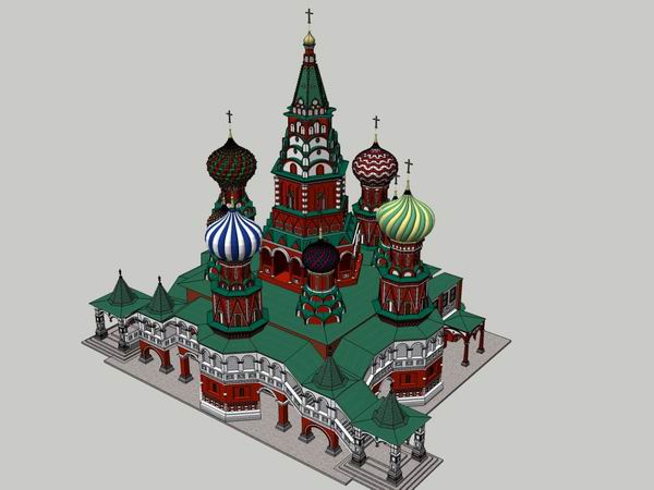 SketchUp Cultural Model: Multi-Story Classical Style Church Architecture