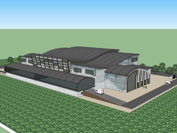 Sketchu Industrial Building: Modern Multi-Story Factory Design