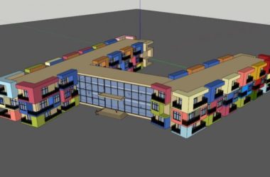 Modern Multi-Story Kindergarten School Model | Public Campus Education Building in SketchUp-BIM WORLD