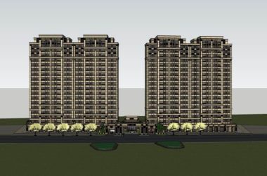 SketchUp Model: High-Rise Residential with Ground-Floor Commercial in Classic Style-BIM WORLD