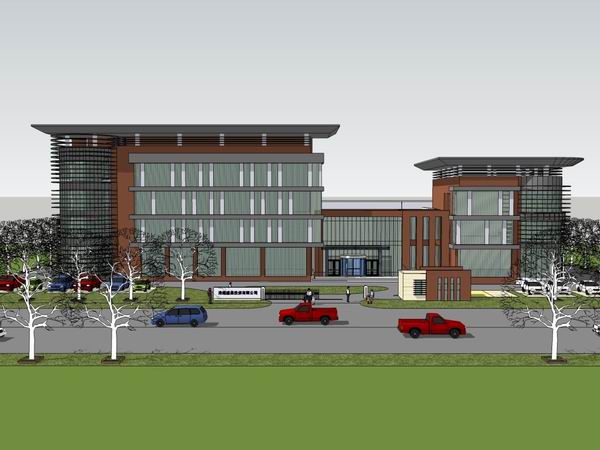 Modern Multi-Story Office Building Model in SketchUp