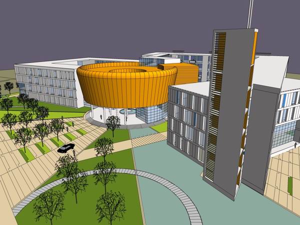 Modern Multi-Story Chengdu Fire Command Center Office Model in SketchUp