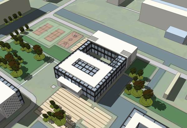 SketchUp Cultural Model: Multi-Story Archive with Modern Architectural Design