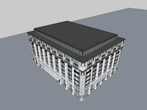 Classical Multi-Story Government Office Building Model in SketchUp