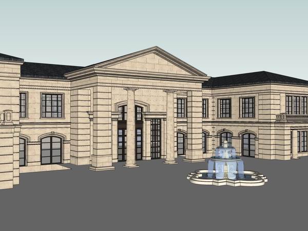 SketchUp Business Model: Multi-Story Wine Club with Commercial and Classical Design