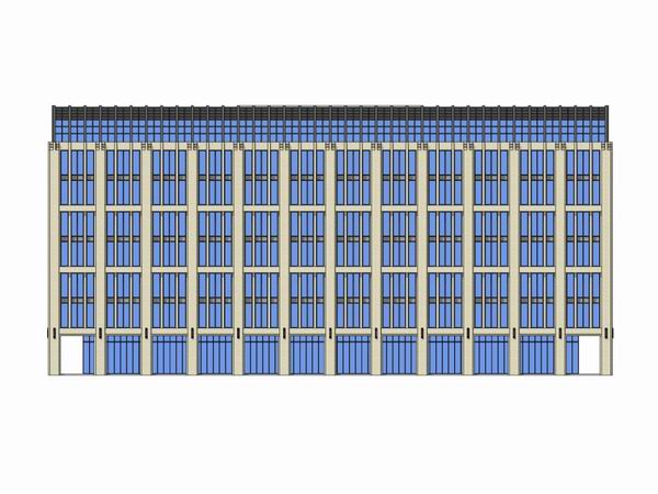 Modern Multi-Story Office Building Model in SketchUp