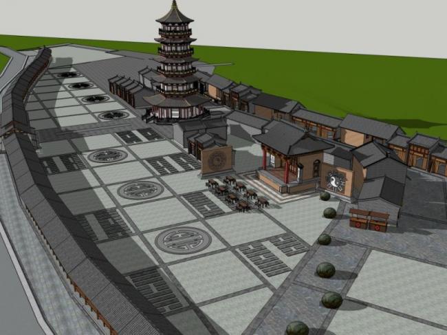 SketchUp Model of Ancient Chinese Architecture: Multi-Story Pagoda Design