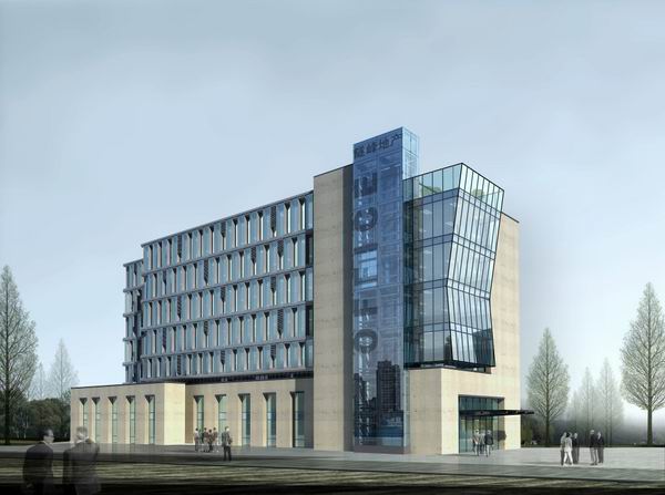 Modern Multi-Story Office Building Model in SketchUp