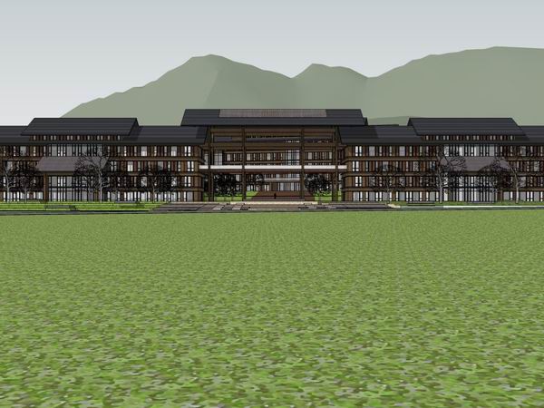 Classical Multi-Story Office Building Model in SketchUp