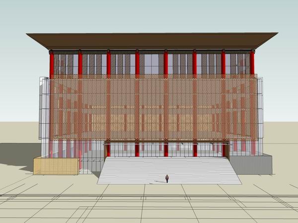 Modern Multi-Story Office Building Model in SketchUp