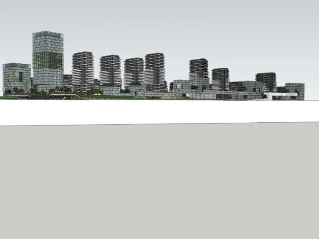 Modern High-Rise Office Building Model in SketchUp