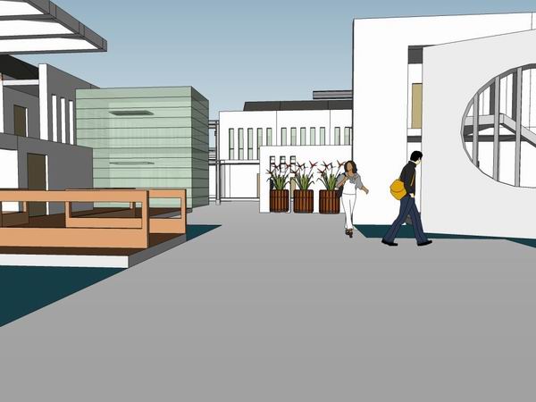 Modern Chinese Multi-Story Courtyard Hotel and Conference Center Model in SketchUp
