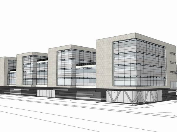 Modern Multi-Story Office Building Model in SketchUp