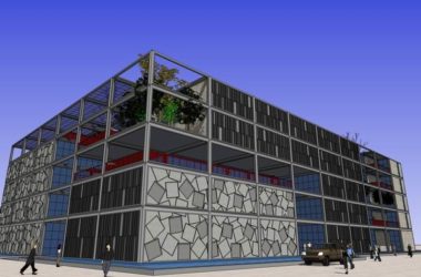 Modern Multi-Story Office Building Model in SketchUp-BIM WORLD