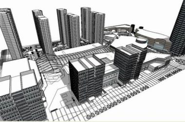 SketchUp Model of a Modern Multi-Story Commercial and Residential Office Complex-BIM WORLD