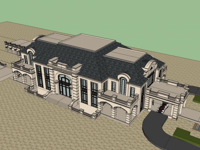 SketchUp Business Model: Multi-Story Classical Community Commercial Street