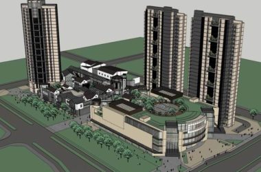 SketchUp Complex Model: Multi-Story High-Rise Office, Commercial, Residential, and Modern Apartment Building-BIM WORLD